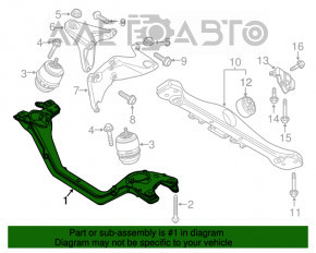 Bara de protecție a suspensiei față Porsche Cayenne 958 11-17