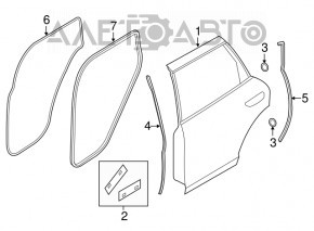 Garnitura ușii din spate dreapta pentru Porsche Cayenne 958 11-17.