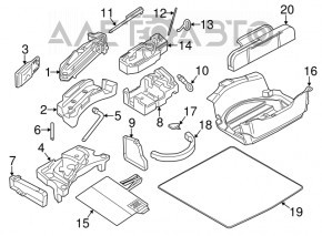 Garnitură din spumă pentru subwoofer Porsche Cayenne 958 11-14 nou original OEM