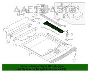 Suport de podea pentru portbagaj dreapta Porsche Cayenne 958 11-14