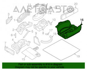 Tapițeria portbagajului Porsche Cayenne 958 11-14 negru.