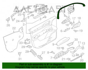 Рамка двери внутр передняя правая Porsche Cayenne 958 11-17 черн