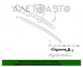 Emblema spate cu inscripția "Cayenne S" Porsche Cayenne 958 11-18 roșie.