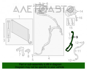 Tubul de aer condiționat condensator-compresor Porsche Cayenne 958 11-17 Hybrid