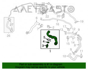 Furtunul de răcire superior al radiatoarelor Porsche Cayenne 958 11-17 4.8 Turbo