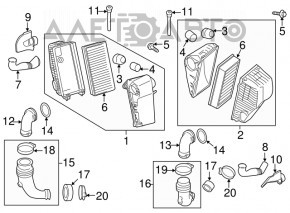 Corpul filtrului de aer stânga pentru Porsche Cayenne 958 11-17 4.8 Turbo