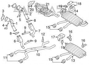 Suportul partii din spate a tevii de evacuare stanga pentru Porsche Cayenne 958 11-17.