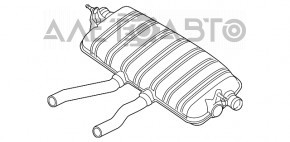 Silencer spate bara Porsche Cayenne 958 11-17 3.6 cu 2 tevi.