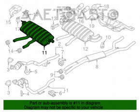 Silencer spate bara Porsche Cayenne 958 11-17 3.6 cu 2 tevi.