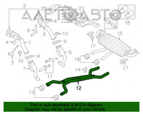 Linia de evacuare intermediară Porsche Cayenne 958 11-17 4.8 Turbo