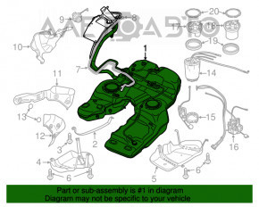 Rezervorul de combustibil Porsche Cayenne 958 11-17 4.8 Turbo asamblat