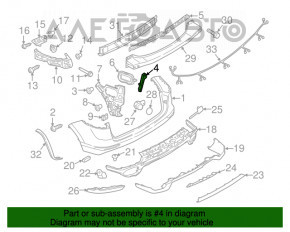 Suportul pentru bara spate stânga superioară Porsche Cayenne 958 11-14