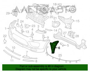 Suportul de bara fata triunghiular dreapta pentru Porsche Cayenne 958 11-14