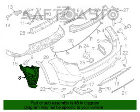 Suportul triunghiular stânga pentru bara spate Porsche Cayenne 958 11-14, nou, original OEM