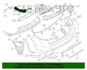 Suportul pentru bara spate sub stopul din stânga sus pentru Porsche Cayenne 958 11-14, nou, original OEM.