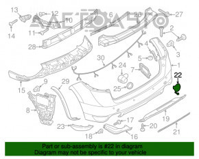 Capacul carligului de tractare din bara spate dreapta pentru Porsche Cayenne 958 11-14