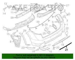 Grila inferioară a barei de protecție spate Porsche Cayenne 958 11-14