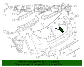 Suportul pentru bara spate, stânga jos, Porsche Cayenne 958 11-14