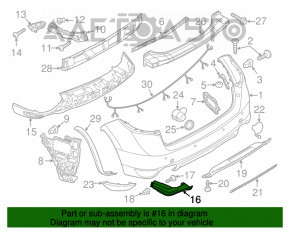 Spoilerul buzei bara din spate stânga Porsche Cayenne 958 11-14 turbo nou OEM original