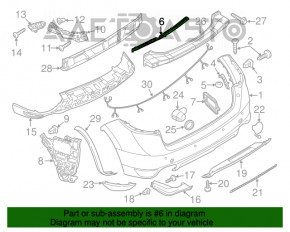 Suportul central pentru bara spate Porsche Cayenne 958 11-14