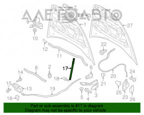 Amortizor capota stânga Porsche Cayenne 958 11-14