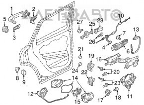 Buclele ușii inferioare din față dreapta Porsche Cayenne 958 11-17