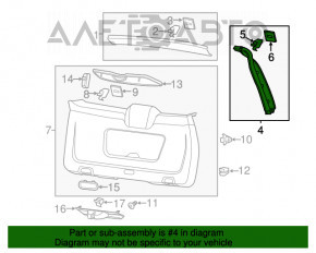 Capacul portbagajului dreapta Porsche Cayenne 958 11-14 negru, zgârieturi