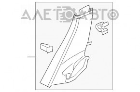 Capac spate stânga jos Porsche Cayenne 958 11-14 negru, prindere ruptă