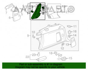 Capacul spate al stâlpului din spate stânga Porsche Cayenne 958 11-14 negru.