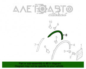 Capacul arcului frontal stânga Porsche Cayenne 958 11-14 turbo nou OEM original