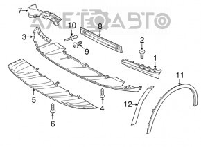 Extensie arc bara fata stanga Porsche Cayenne 958 11-14 Turbo nou original