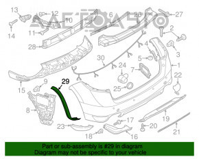 Расширитель арки заднего бампера левый Porsche Cayenne 958 11-14 turbo новый OEM оригинал