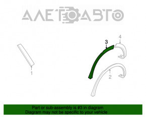 Extensie arc bara spate dreapta Porsche Cayenne 958 11-14 turbo nou OEM original