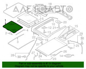 Geam panoramic pentru Porsche Cayenne 958 11-14.