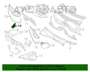 Garnitura de etanșare a ștergătoarelor de pe grila dreaptă Porsche Cayenne 958 11-14, cu fisură