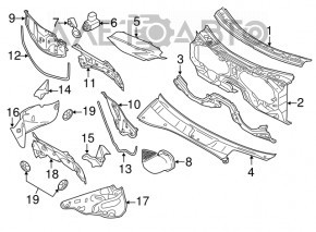 Garnitura de etanșare a ștergătoarelor de pe grila dreaptă Porsche Cayenne 958 11-14, cu fisură