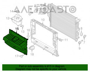 Deflectorul radiatorului pentru Porsche Cayenne 958 11-17 4.8 Turbo