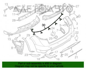 Montajul bumperului din spate pentru Porsche Cayenne 958 11-14 cu senzori de parcare