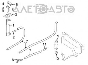 Кронштейн форсунки омывателя фар левый Porsche Cayenne 958 11-17 OEM