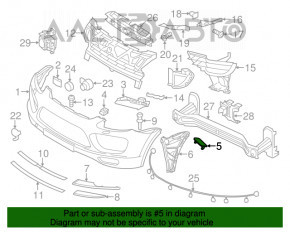 Capacul duzei de spălare a farurilor din bara față stânga Porsche Cayenne 958 11-14