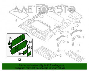 Capota stângă Porsche Cayenne 958 11-14, neagră alcantara, cu cârlig