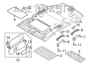 Capota stângă Porsche Cayenne 958 11-14, neagră alcantara, cu cârlig