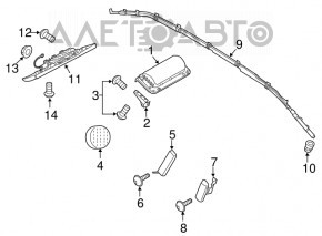 Airbag-ul de pasager din bordul Porsche Cayenne 958 11-14