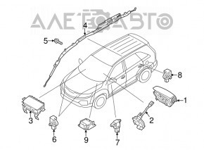 Modulul airbag SRS al computerului airbag-urilor de siguranță Kia Sorento 10-15 a fost declanșat.