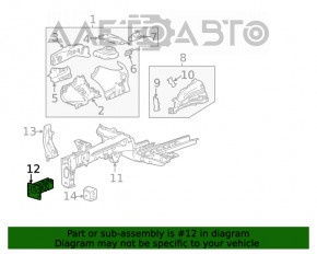 Dinte amplificatorului superior al barei de protecție față dreapta pentru Buick Encore 13-16.