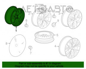 Roată de fier de 18 inch pentru Chevrolet Impala 14-20, tip 1