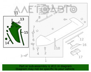 Capacul spoilerului ușii portbagajului stânga Subaru Outback 20-