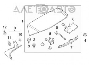 Capacul lateral al spoilerului stâng pentru Infiniti QX30 17-