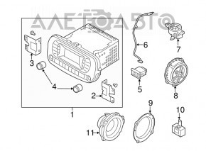 Магнитофон радио Kia Soul 14-19 царапины