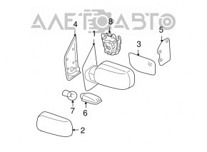 Зеркало боковое левое Nissan Armada/Titan 03-15 5 пинов, подогрев, структура